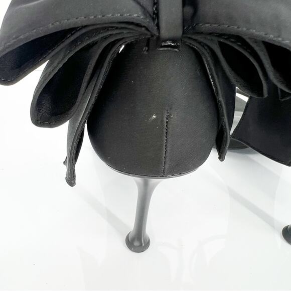 NWT ZARA Heeled Sandals with Maxi Bow 6.5 Black - Picture 6 of 8